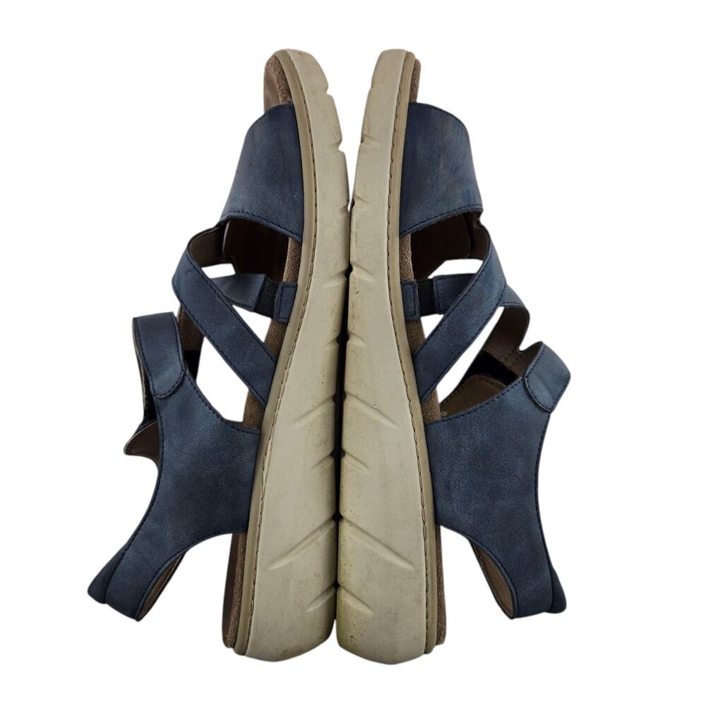 Wolky Ikiria Sandals Womens 9.5‎ 41 Blue Leather Slingback Adjustable Walking - Picture 7 of 11
